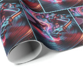 Neon Turntable mit Stylus und Vinyl Geschenkpapier (Rolleneckpunkt)