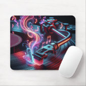 Neon Turntable mit Vinyl Record Mousepad (Mit Mouse)