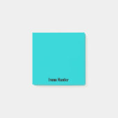 Neon Turquois Berufliches Minimalistisches Schwarz Post-it Klebezettel (Vorderseite)