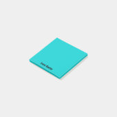 Neon Turquois Berufliches Minimalistisches Schwarz Post-it Klebezettel (angewinkelt)