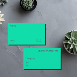 Neon Turquoise Visitenkarte