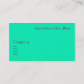 Neon Turquoise Visitenkarte (Rückseite)