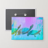 Neon Turtle Button (Vorderseite/Rückseite)