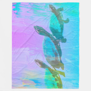 Neon Turtle Fleecedecke
