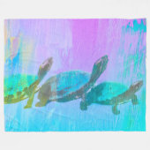 Neon Turtle Fleecedecke (Vorderseite (Horizontal))
