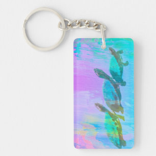 Neon Turtle Schlüsselanhänger