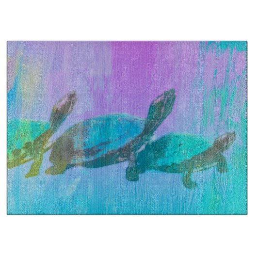 Neon Turtles Cutting Board Schneidebrett (Vorderseite)
