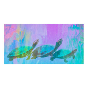 Neon Turtles Glossy Poster