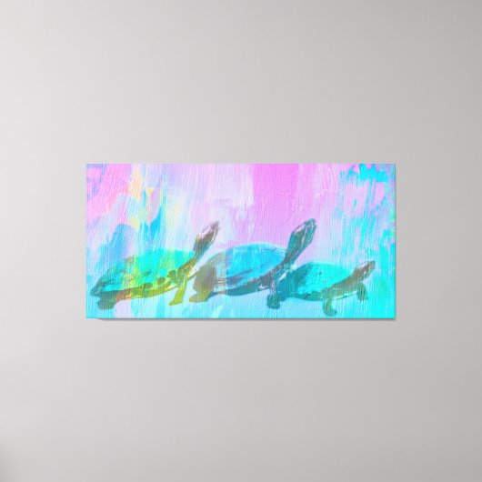 Neon Turtles Glossy Poster Leinwanddruck (Vorderseite)