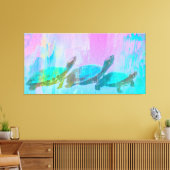 Neon Turtles Glossy Poster Leinwanddruck (Insitu (Wohnzimmer))