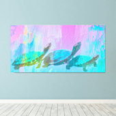 Neon Turtles Glossy Poster Leinwanddruck (Insitu (Holzboden))