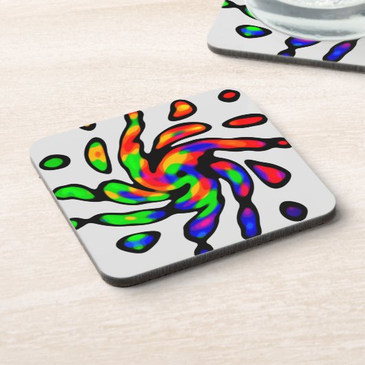 Neon Twirl Art Getränkeuntersetzer (Linke Seite)