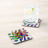 Neon Twirl Art Getränkeuntersetzer (Rechte Seite)