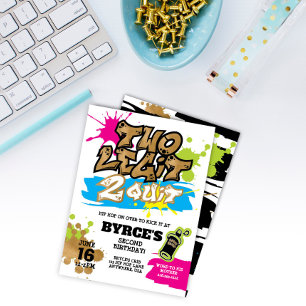 Neon Two Legit to Quit 2. Geburtstagseinladung Einladung