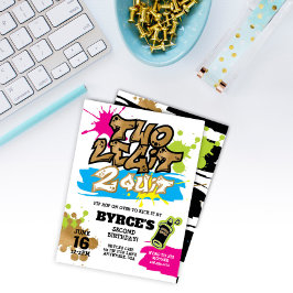 Neon Two Legit zum 2. Geburtstag Einladung beenden