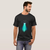 Neon UFO Abduction Over Pine Forest T-Shirt (Vorne ganz)