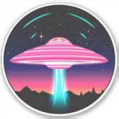 Neon UFO Aufkleber (Vorderseite)