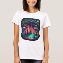 Neon UFO und Alien Scene Psychedelic Art