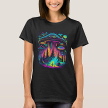 Neon UFO und Alien Scene Psychedelic Art