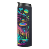 Neon UFO und Alien Scene Psychedelic Art Thermosbecher (Nach rechts gedreht)