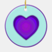 NEON und lila Herzen schlagen Keramik Ornament (Hinten)