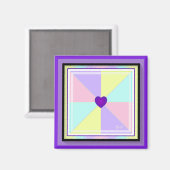 NEON und lila Herzen schlagen Magnet (Vorderseite/Rückseite)