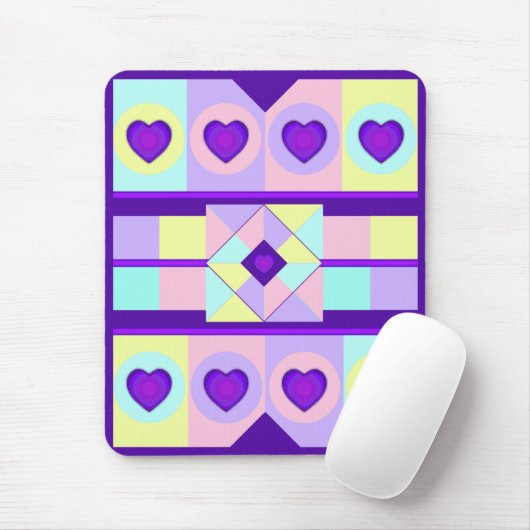 NEON und lila Herzen schlagen Mousepad (Mit Mouse)
