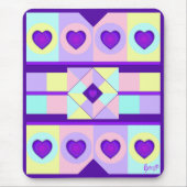 NEON und lila Herzen schlagen Mousepad (Vorne)