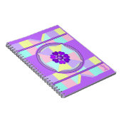 NEON und lila Herzen schlagen Notizblock (Rechte Seite)