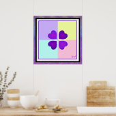 NEON und lila Herzen schlagen Poster (Küche)