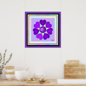 NEON und lila Herzen schlagen Poster (Küche)