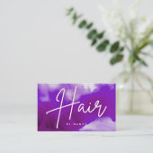 Neon und Lila Rauchhaar Visitenkarte (Stehend Vorderseite)