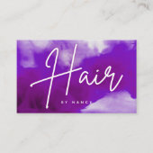 Neon und Lila Rauchhaar Visitenkarte (Vorderseite)