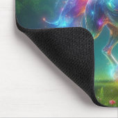Neon Unicorn Art – Glowing Fantasy Horse Rainbow Mousepad (Ecke)