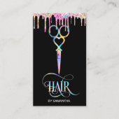 Neon Unicorn Holographic Friseur Visitenkarte (Vorderseite)