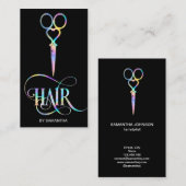 Neon Unicorn Holographic Friseur Visitenkarte (Vorne/Hinten)