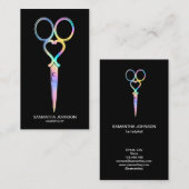 Neon Unicorn Holographic Friseur Visitenkarte (Vorne/Hinten)