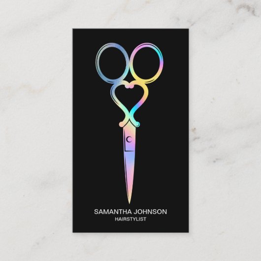 Neon Unicorn Holographic Friseur Visitenkarte (Vorderseite)