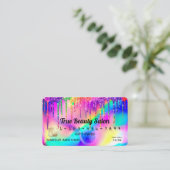 Neon Unicorn Holographic Glitzer Tropfens Kreditka Visitenkarte (Stehend Vorderseite)