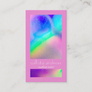 Neon Unicorn Holographic Iridescent Color Block Visitenkarte