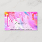 Neon Unicorn Holographic Thick Glitzer Tropfens Ha Visitenkarte (Rückseite)