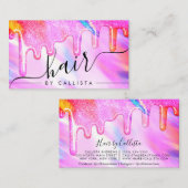 Neon Unicorn Holographic Thick Glitzer Tropfens Ha Visitenkarte (Vorne/Hinten)