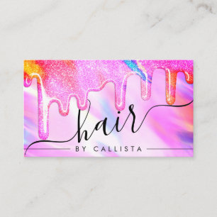 Neon Unicorn Holographic Thick Glitzer Tropfens Ha Visitenkarte