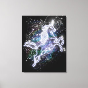 Neon Unicorn Leinwanddruck
