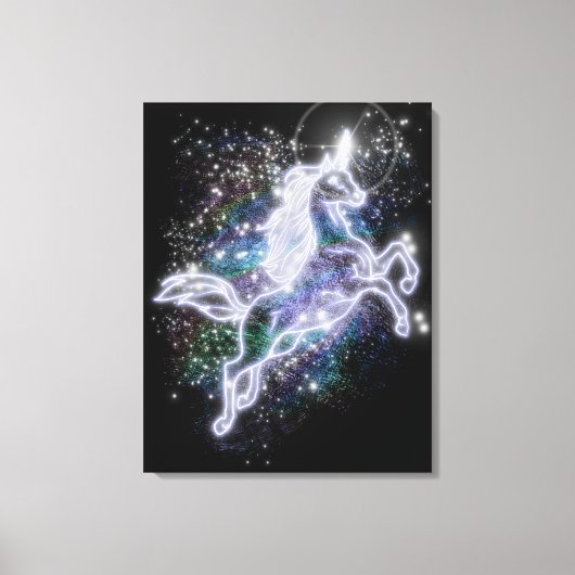Neon Unicorn Leinwanddruck (Vorderseite)