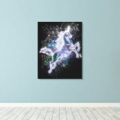 Neon Unicorn Leinwanddruck (Insitu (Holzboden))