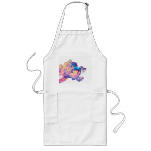 Neon Unicorn mit eiternden Wolken Lange Schürze