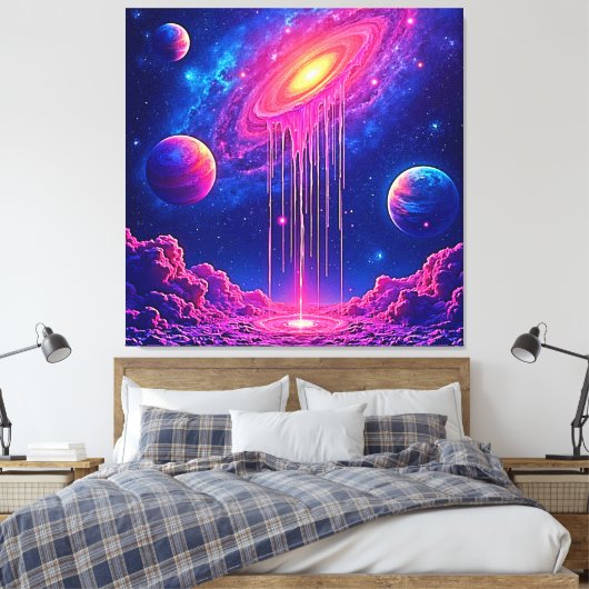 Neon Universe: Dripping Starlight Leinwanddruck (Insitu (Schlafzimmer))