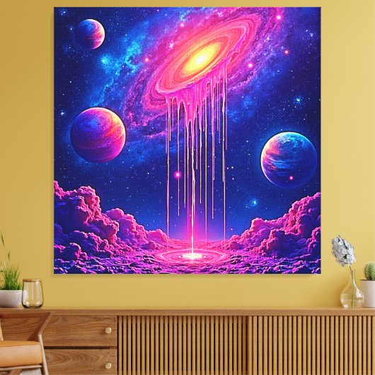 Neon Universe: Dripping Starlight Leinwanddruck (Insitu (Wohnzimmer))