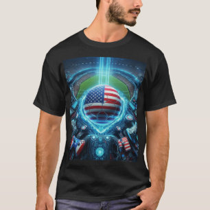 Neon-USA-Fußball in futuristischer Arena T-Shirt